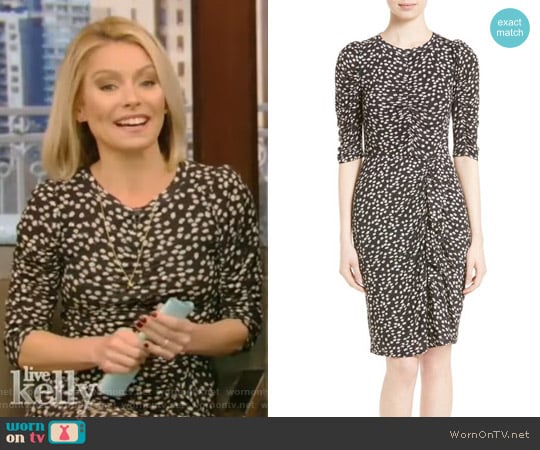 Floral Fizz Midi Dress by Rebecca Taylor worn by Kelly Ripa  on Live with Kelly & Ryan