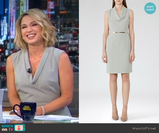 Coraline Cowl Neck Dress by Reiss worn by Amy Robach  on Good Morning America