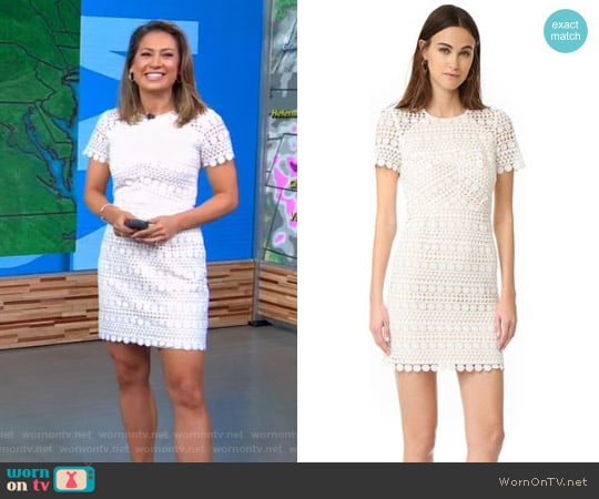 Geo Floral Lace Dress by Shoshanna worn by Ginger Zee on Good Morning America