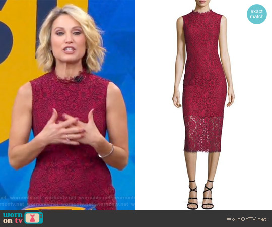 Wornontv Amys Red Sleeveless Lace Dress On Good Morning America Amy Robach Clothes And 