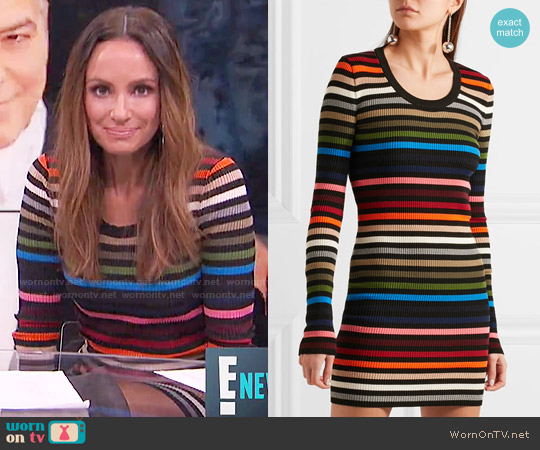 Sonia Rykiel Striped ribbed-knit mini dress worn by Catt Sadler on E! News