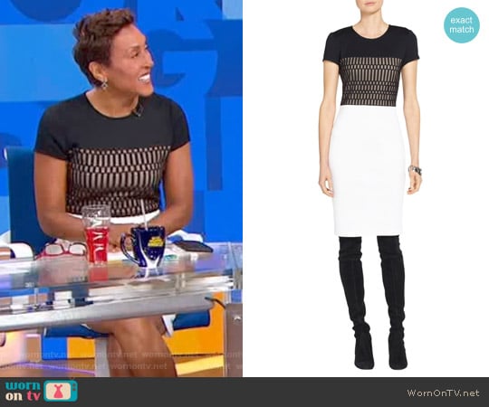 Milano Knit Color Block Dress by St. John worn by Robin Roberts on Good Morning America