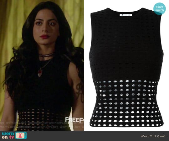 Perforated Tank Top by T by Alexander Wang worn by Isabelle Lightwood (Emeraude Toubia ) on Shadowhunters