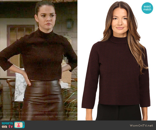 Theory Harmona JH Evian Houndstooth Sweater worn by Callie Jacob (Maia Mitchell) on The Fosters