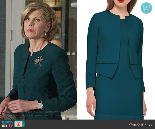 Akris Layered Hem Double Face Wool Jacket worn by Diane Lockhart (Christine Baranski) on The Good Fight