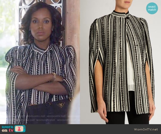 Alexander McQueen Embroidered wool-blend cape worn by Olivia Pope (Kerry Washington) on Scandal