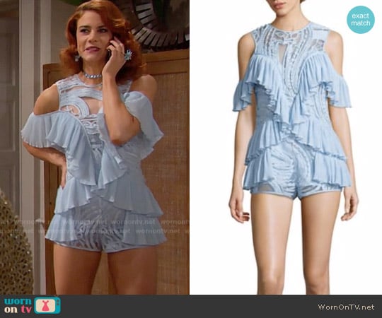 Alice McCall You're Young So Have Fun Romper worn by Sally Spectra (Courtney Hope) on The Bold and the Beautiful