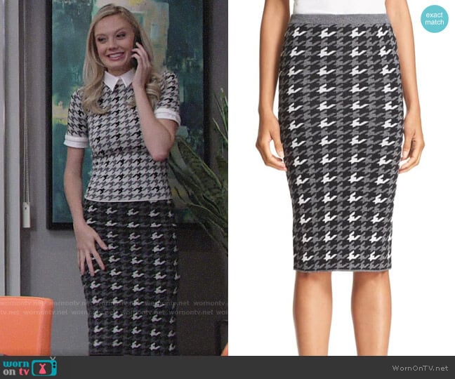 Alice + Olivia Delphie Skirt worn by Abby Newman (Melissa Ordway) on The Young & the Restless