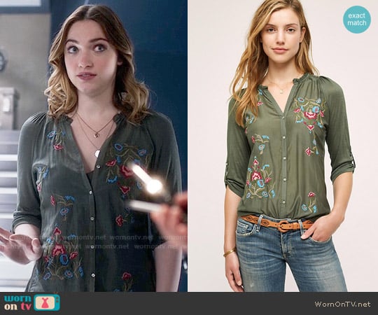 Anthropologie Lazuli Embroidered Top worn by Jesse Wells (Violett Beane) on The Flash