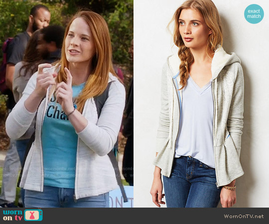 Anthropologie Jacquard Peplum Hoodie worn by Daphne Vasquez (Katie Leclerc) on Switched at Birth