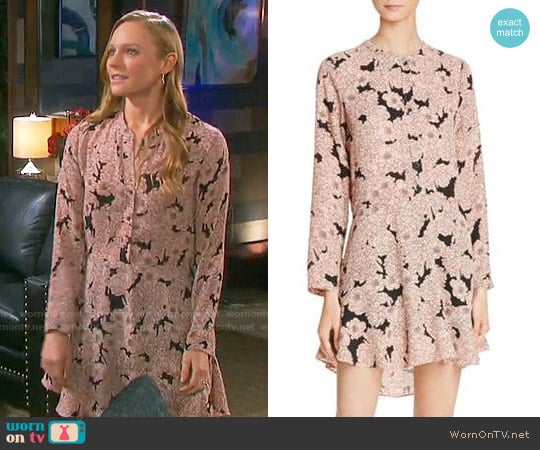 Aqua Marigold Flounce Bottom Dress worn by Abigail Deveraux (Kate Mansi) on Days of our Lives