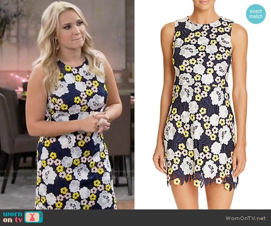 Aqua Multi-Color Lace Dress worn by Gabi Diamond (Emily Osment) on Young and Hungry