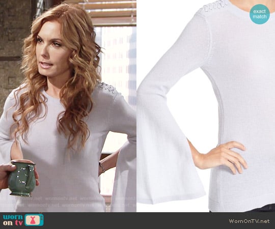 Autumn Cashmere Slash Sleeve Cashmere Sweater worn by Lauren Fenmore (Tracey Bregman) on The Young and the Restless