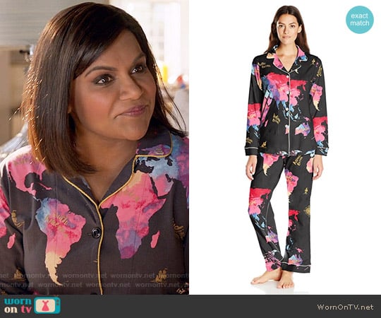 BedHead Classic PJ Set in Bon Voyage worn by Mindy Lahiri (Mindy Kaling) on The Mindy Project