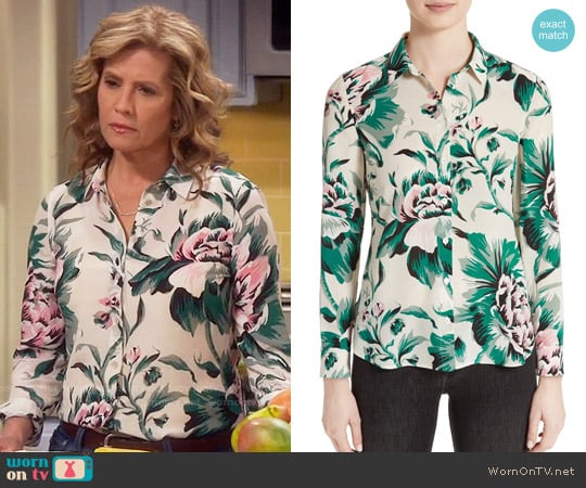 Burberry Aster Peony Rose Print Silk Shirt worn by Vanessa Baxter (Nancy Travis) on Last Man Standing