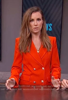 Catt Sadler’s red double breasted jacket on E! News