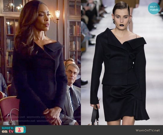 Christian Dior 2016 Fall Collection Bare Shoulder Blazer worn by Jessica Pearson (Gina Torres) on Suits