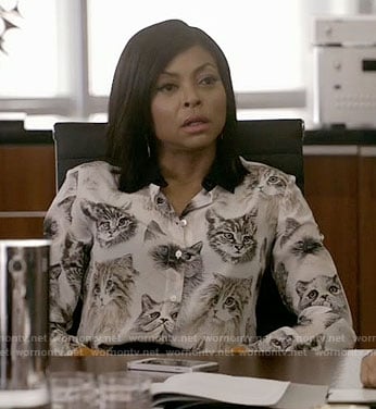 Cookie's cat print blouse on Empire