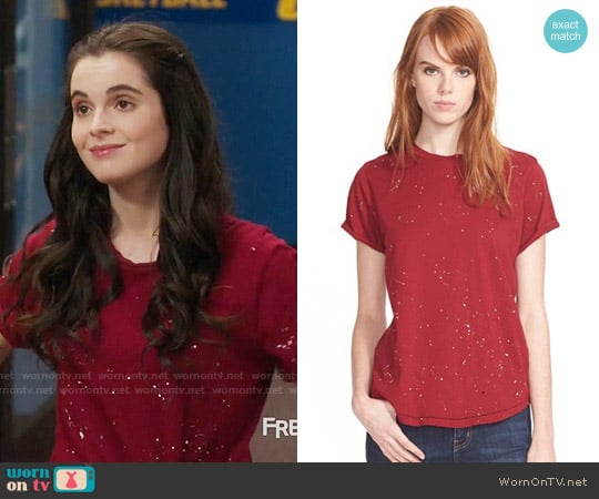 Current Elliott The Roll Sleeve Tee worn by Bay Kennish (Vanessa Marano) on Switched at Birth