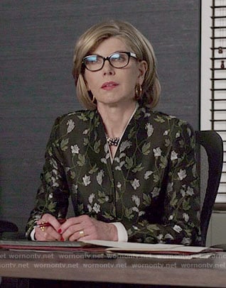 Diane's vine print jacket on The Good Fight