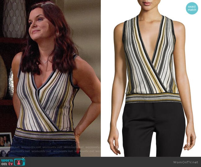 Diane von Furstenberg Velda Top worn by Katie Logan (Heather Tom) on The Bold and the Beautiful