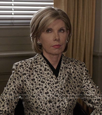 Diane's white floral blazer on The Good Fight