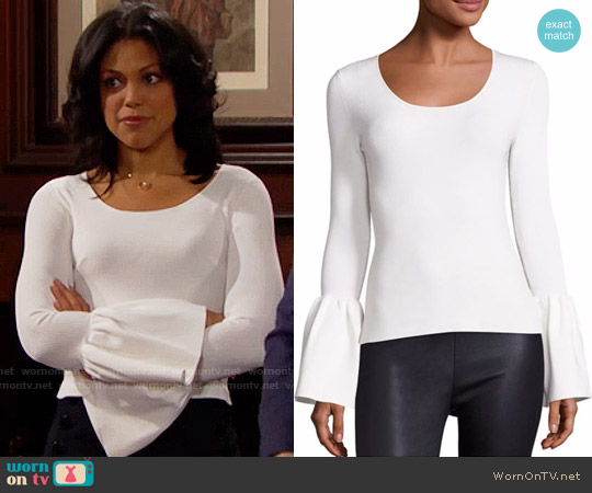 Elizabeth and James Willow Bell Sleeve Top worn by Maya Avant (Karla Mosley) on The Bold and the Beautiful