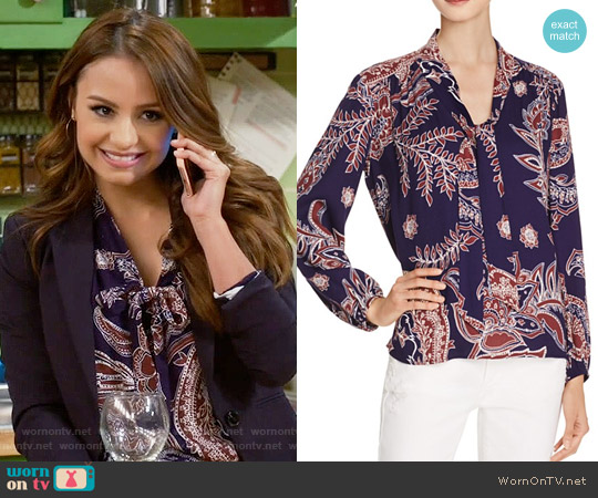 Ella Moss Riya Blouse worn by Sofia Rodriguez (Aimee Carrero) on Young and Hungry