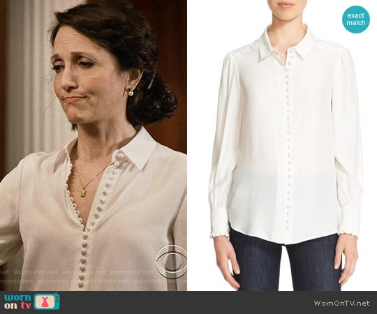 Frame Victorian Blouse worn by Nadine Tolliver (Bebe Neuwirth) on Madam Secretary