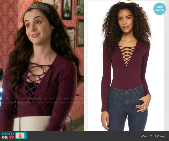 Free People Lace Up Layering Top worn by Bay Kennish (Vanessa Marano) on Switched at Birth