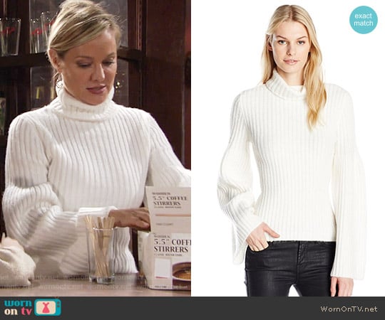 WornOnTV: Sharon’s white turtleneck sweater with flared sleeves on The ...