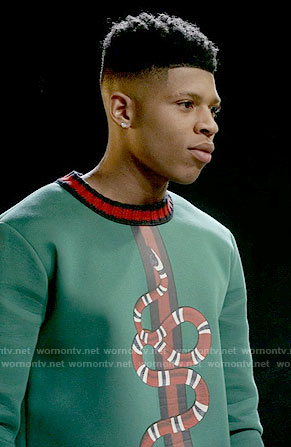 Hakeem's green snake sweater on Empire