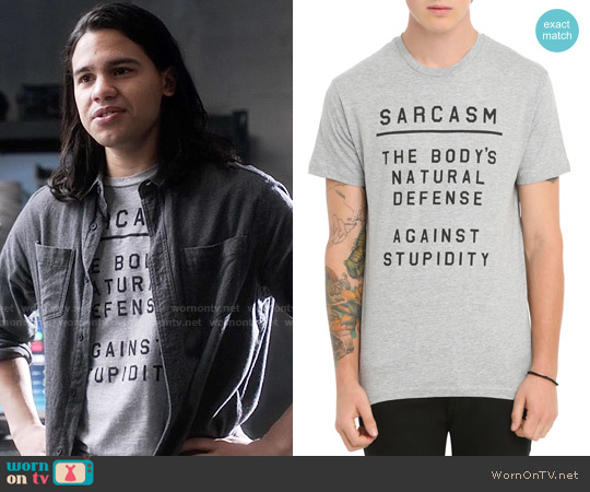 Hot Topic Sarcasm Defense T-shirt worn by Cisco Ramon (Carlos Valdes) on The Flash