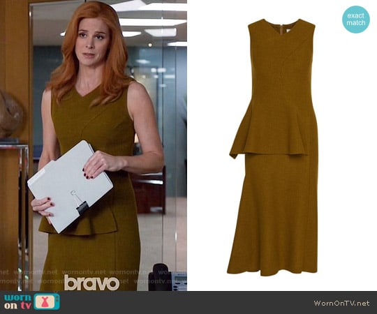 Hugo Boss FS Dipira Wool Peplum Dress worn by Donna Paulsen (Sarah Rafferty) on Suits