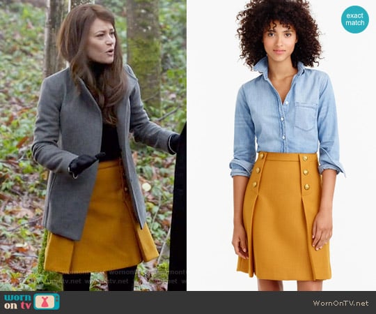 J. Crew Sailor Skirt in Double Serge Wool worn by Belle (Emilie de Ravin) on Once Upon A Time