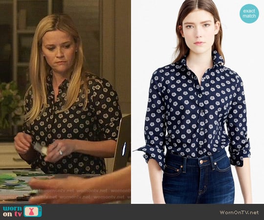 J. Crew Perfect Shirt in Scattered Daisy worn by Madeline Martha Mackenzie (Reese Witherspoon) on Big Little Lies