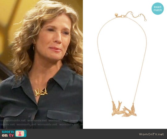 J. Crew Twin Birds Necklace worn by Vanessa Baxter (Nancy Travis) on Last Man Standing