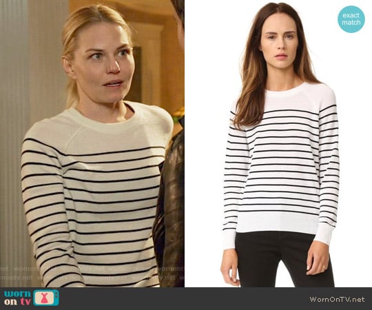 Jenni Kayne Striped Cashmere Sweater worn by Emma Swan (Jennifer Morrison) on Once Upon A Time