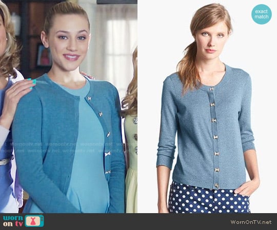 Kate Spade Afton Cardigan worn by Betty Cooper (Lili Reinhart) on Riverdale