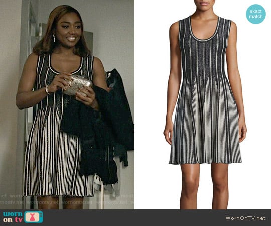 M Missoni Striped Sleeveless Fit-&-Flare Dress worn by Daisy Grant (Patina Miller) on Madam Secretary