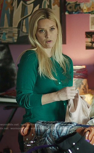 Madeline's green lace cardigan on Big Little Lies
