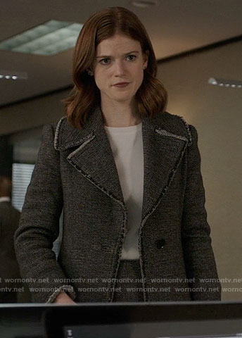 Maia's grey coat on The Good Fight