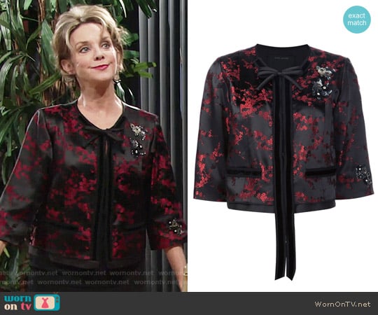 Marc Jacobs Cherry Blossom Jacket worn by Gloria Abbott Bardwell (Judith Chapman) on The Young and the Restless