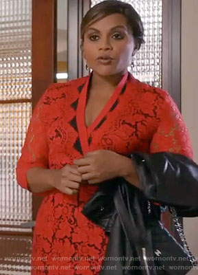 Mindy’s red lace dress on The Mindy Project