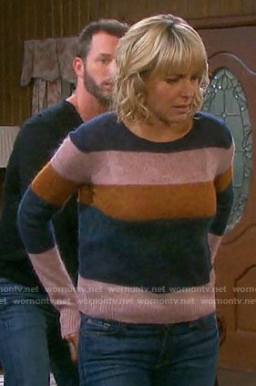 Nicole’s striped sweater on Days of our Lives