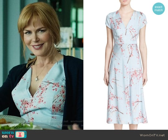 Nordstrom Signature + Caroline Issa Floral Print Silk Twill Midi Dress worn by Celeste Wright (Nicole Kidman) on Big Little Lies