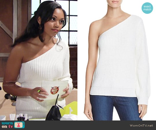 one shoulder sweater white