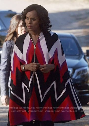 Olivia’s chevron striped cape on Scandal