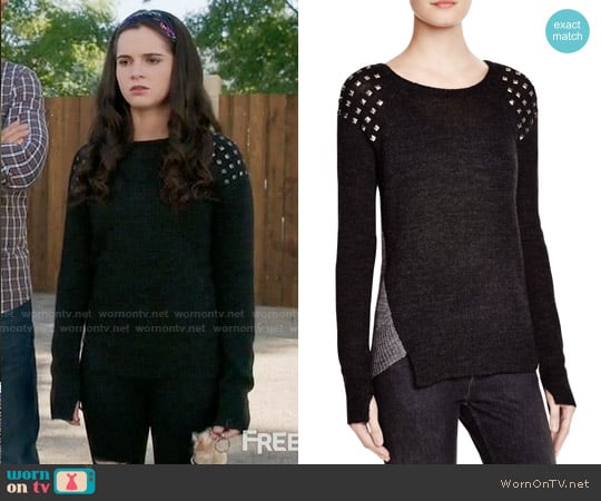 Pam & Gela Studded Sweater worn by Bay Kennish (Vanessa Marano) on Switched at Birth