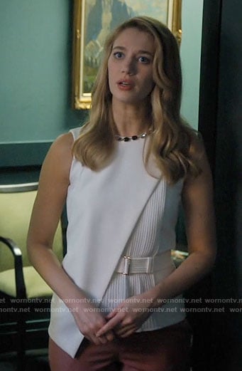 Petra's white pleated top on Jane the Virgin